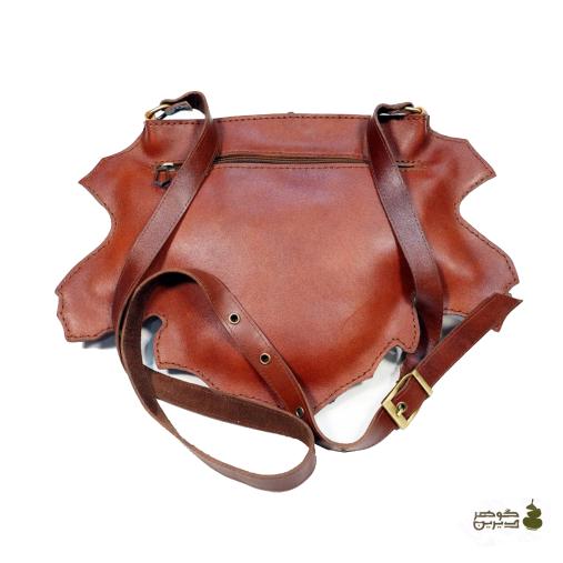 کیف برگ چرم گاوی تمام دست دوز