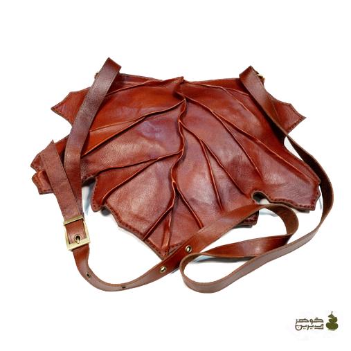 کیف برگ چرم گاوی تمام دست دوز
